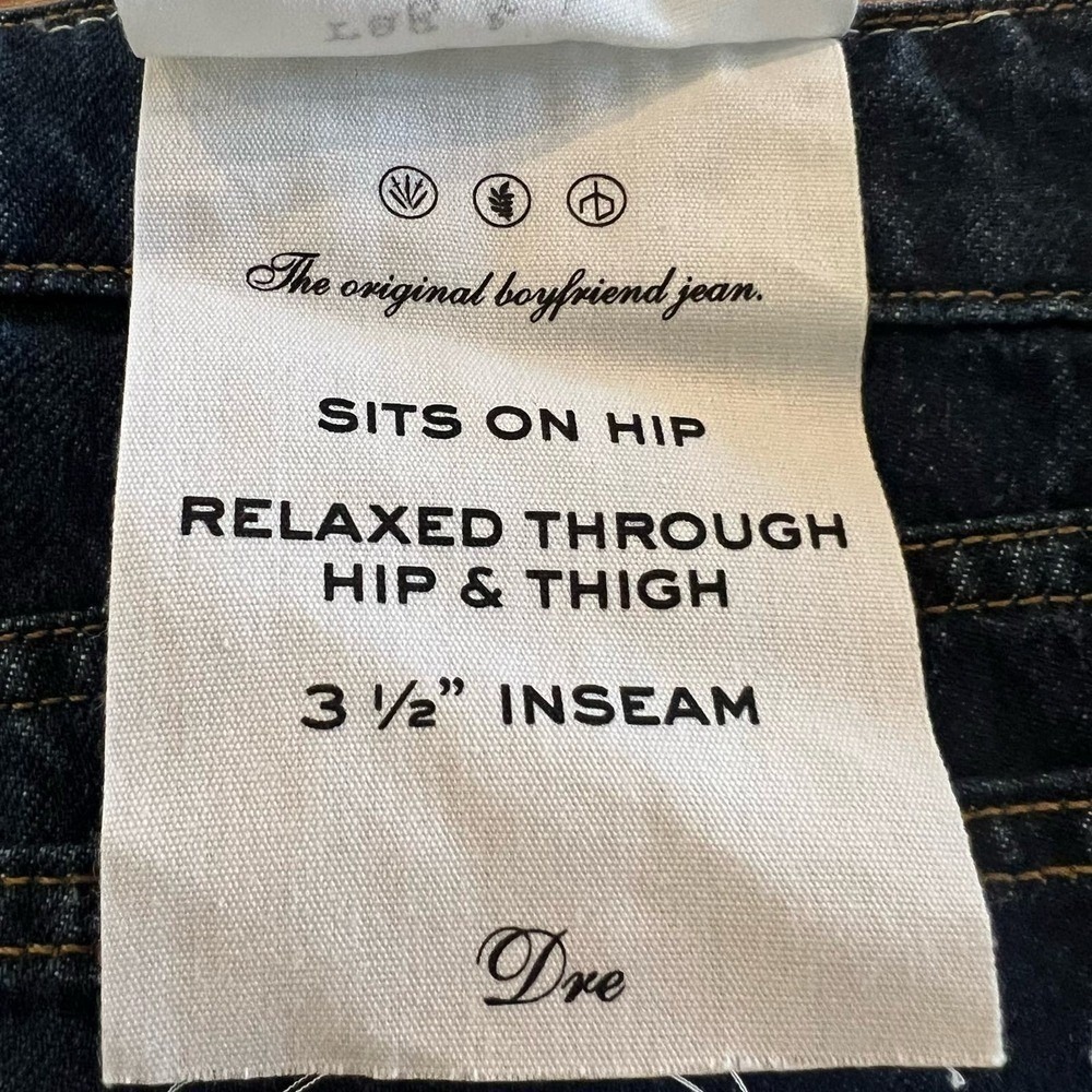 Rag & Bone Dre Low-Rise Denim Shorts Cambria Dark Indigo Raw Hem 28 NEW - Picture 10 of 15